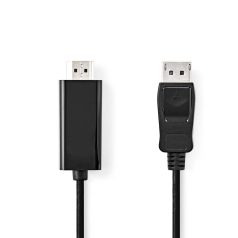   DisplayPort kábel | DisplayPort Dugasz | HDMI™ Csatlakozó | 4K@30Hz | Nikkelezett | 2.00 m | Kerek | PVC | Fekete | Doboz