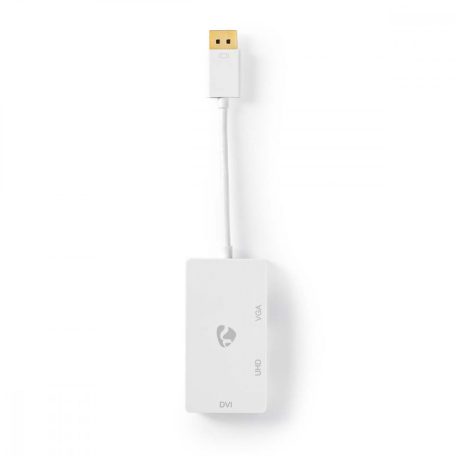 DisplayPort adapter | DisplayPort Dugasz | DVI-D 24+1-Pin Aljzat / HDMI™ Aljzat / VGA Aljzat | 4K@60Hz | Aranyozott | Kapcsolható | 0.20 m | Kerek | ABS | ABS | Fehér | Doboz