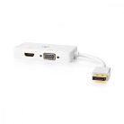 DisplayPort adapter | DisplayPort Dugasz | DVI-D 24+1-Pin Aljzat / HDMI™ Aljzat / VGA Aljzat | 4K@60Hz | Aranyozott | Kapcsolható | 0.20 m | Kerek | ABS | ABS | Fehér | Doboz