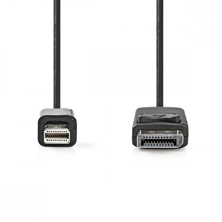 Mini DisplayPort kábel | DisplayPort 1.2 | Mini DisplayPort Dugasz | DisplayPort Dugasz | 21.6 Gbps | Nikkelezett | 2.00 m | Kerek | PVC | Fekete | Buborékfólia