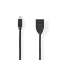   Mini DisplayPort kábel | DisplayPort 1.4 | Mini DisplayPort Dugasz | DisplayPort Aljzat | 48 Gbps | Nikkelezett | 0.20 m | Kerek | PVC | Fekete | Buborékfólia