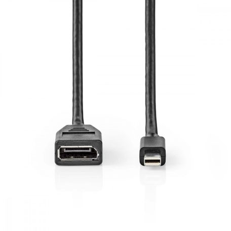Mini DisplayPort kábel | DisplayPort 1.4 | Mini DisplayPort Dugasz | DisplayPort Aljzat | 48 Gbps | Nikkelezett | 0.20 m | Kerek | PVC | Fekete | Buborékfólia