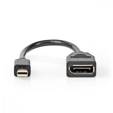 Mini DisplayPort kábel | DisplayPort 1.4 | Mini DisplayPort Dugasz | DisplayPort Aljzat | 48 Gbps | Nikkelezett | 0.20 m | Kerek | PVC | Fekete | Buborékfólia
