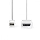 Mini DisplayPort kábel | DisplayPort 1.2 | Mini DisplayPort Dugasz | HDMI™ Csatlakozó | 21.6 Gbps | Nikkelezett | 2.00 m | Kerek | PVC | Fehér | Doboz