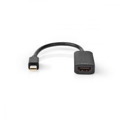   Mini DisplayPort kábel | DisplayPort 1.4 | Mini DisplayPort Dugasz | HDMI™ Kimenet | 32.4 Gbps | Nikkelezett | 0.20 m | Kerek | PVC | Fekete | Buborékfólia