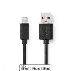   Lightning Kábel | USB 2.0 | Apple Lightning, 8 Pólusú | USB-A Dugasz | 480 Mbps | Nikkelezett | 2.00 m | Kerek | PVC | Fekete | Doboz