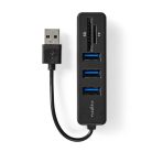 USB hub | 1x USB-A | 3x USB A Aljzat | 5-Port port(s) | USB 2.0 | USB-áramellátású | SD & MicroSD