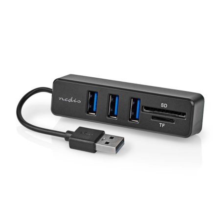 USB hub | 1x USB-A | 3x USB A Aljzat | 5-Port port(s) | USB 2.0 | USB-áramellátású | SD & MicroSD