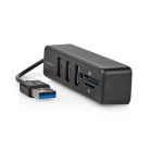 USB hub | 1x USB-A | 3x USB A Aljzat | 5-Port port(s) | USB 2.0 | USB-áramellátású | SD & MicroSD