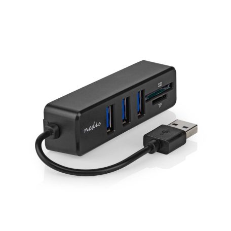 USB hub | 1x USB-A | 3x USB A Aljzat | 5-Port port(s) | USB 2.0 | USB-áramellátású | SD & MicroSD