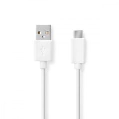   USB kábel | USB 2.0 | USB-A Dugasz | USB-C™ Dugasz | 60 W | 480 Mbps | Nikkelezett | 1.00 m | Kerek | PVC | Fehér | Doboz