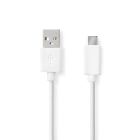 USB kábel | USB 2.0 | USB-A Dugasz | USB-C™ Dugasz | 60 W | 480 Mbps | Nikkelezett | 1.00 m | Kerek | PVC | Fehér | Doboz