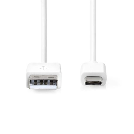 USB kábel | USB 2.0 | USB-A Dugasz | USB-C™ Dugasz | 60 W | 480 Mbps | Nikkelezett | 2.00 m | Kerek | PVC | Fehér | Doboz