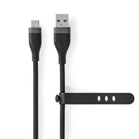 USB kábel | USB 2.0 | USB-A Dugasz | USB-C™ Dugasz | 15 W | 480 Mbps | Nikkelezett | 1.50 m | Kerek | Szilikon | Fekete | Doboz