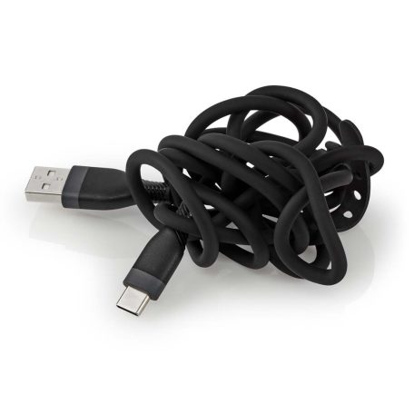 USB kábel | USB 2.0 | USB-A Dugasz | USB-C™ Dugasz | 15 W | 480 Mbps | Nikkelezett | 1.50 m | Kerek | Szilikon | Fekete | Doboz