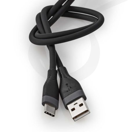 USB kábel | USB 2.0 | USB-A Dugasz | USB-C™ Dugasz | 15 W | 480 Mbps | Nikkelezett | 1.50 m | Kerek | Szilikon | Fekete | Doboz