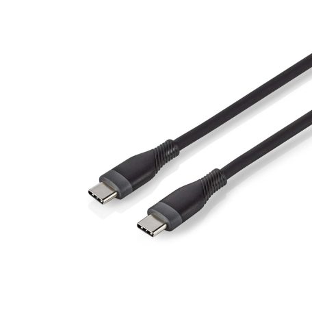 USB kábel | USB 2.0 | USB-C™ Dugasz | USB-C™ Dugasz | 60 W | 480 Mbps | Nikkelezett | 1.50 m | Kerek | Szilikon | Fekete | Doboz