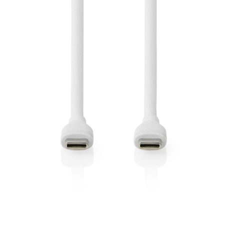 USB kábel | USB 2.0 | USB-C™ Dugasz | USB-C™ Dugasz | 60 W | 480 Mbps | Nikkelezett | 1.50 m | Kerek | Szilikon | Fehér | Doboz