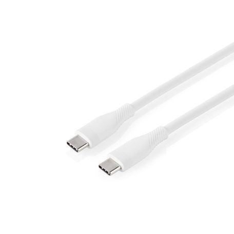 USB kábel | USB 2.0 | USB-C™ Dugasz | USB-C™ Dugasz | 60 W | 480 Mbps | Nikkelezett | 1.50 m | Kerek | Szilikon | Fehér | Doboz