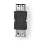 USB-A Adapter | USB 2.0 | USB-A Aljzat | USB-A Aljzat | 480 Mbps | Kerek | Nikkelezett | PVC | Fekete | Doboz
