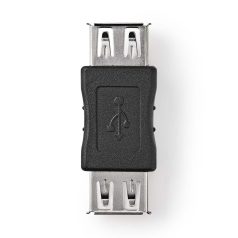   USB-A Adapter | USB 2.0 | USB-A Aljzat | USB-A Aljzat | 480 Mbps | Kerek | Nikkelezett | PVC | Fekete | Doboz