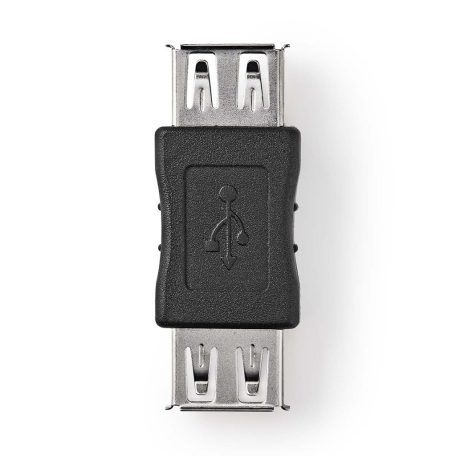 USB-A Adapter | USB 2.0 | USB-A Aljzat | USB-A Aljzat | 480 Mbps | Kerek | Nikkelezett | PVC | Fekete | Doboz