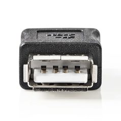   USB-A Adapter | USB 2.0 | USB-A Aljzat | USB-A Aljzat | 480 Mbps | Kerek | Nikkelezett | PVC | Fekete | Doboz