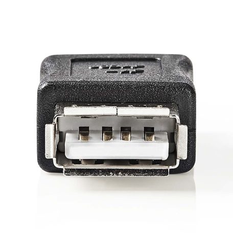 USB-A Adapter | USB 2.0 | USB-A Aljzat | USB-A Aljzat | 480 Mbps | Kerek | Nikkelezett | PVC | Fekete | Doboz