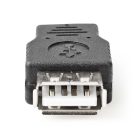 USB Mikro-B Adapter | USB 2.0 | USB Micro-B Dugasz | USB-A Aljzat | 480 Mbps | Nikkelezett | PVC | Fekete | Buborékfólia