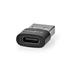   USB-A Adapter | USB 2.0 | USB-A Dugasz | USB-C™ Aljzat | 480 Mbps | Kerek | Nikkelezett | Fekete | Doboz