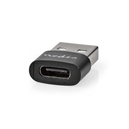 USB-A Adapter | USB 2.0 | USB-A Dugasz | USB-C™ Aljzat | 480 Mbps | Kerek | Nikkelezett | Fekete | Doboz