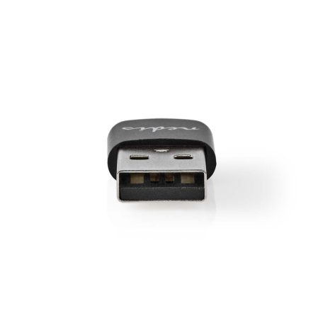 USB-A Adapter | USB 2.0 | USB-A Dugasz | USB-C™ Aljzat | 480 Mbps | Kerek | Nikkelezett | Fekete | Doboz