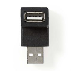   USB-A Adapter | USB 2.0 | USB-A Dugasz | USB-A Aljzat | 480 Mbps | Kerek | Nikkelezett | PVC | Fekete | Doboz