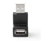 USB-A Adapter | USB 2.0 | USB-A Dugasz | USB-A Aljzat | 480 Mbps | Kerek | Nikkelezett | PVC | Fekete | Doboz