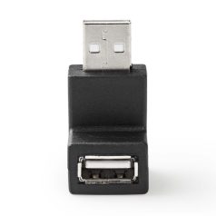   USB-A Adapter | USB 2.0 | USB-A Dugasz | USB-A Aljzat | 480 Mbps | Kerek | Nikkelezett | PVC | Fekete | Doboz