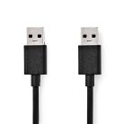 USB kábel | USB 3.2 Gen 1 | USB-A Dugasz | USB-A Dugasz | 5 Gbps | Nikkelezett | 2.00 m | Kerek | PVC | Fekete | Doboz