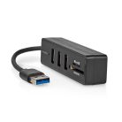 USB hub | USB-A Dugasz | 3x USB A Aljzat | 5-Port port(s) | USB 3.2 Gen 1 | USB-áramellátású | 5 Gbps | SD & MicroSD