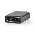 USB-C™ Adapter | USB 3.2 Gen 1 | USB-C™ Dugasz | DisplayPort Aljzat | 4K@60Hz | Kerek | Nikkelezett | Fekete / Szürke | Doboz