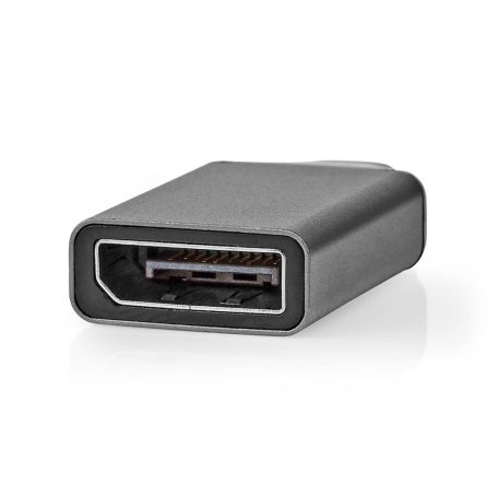 USB-C™ Adapter | USB 3.2 Gen 1 | USB-C™ Dugasz | DisplayPort Aljzat | 4K@60Hz | Kerek | Nikkelezett | Fekete / Szürke | Doboz