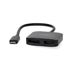   USB-C™ Adapter | USB 3.2 Gen 1 | USB-C™ Dugasz | DisplayPort Aljzat / HDMI™ Kimenet | 8K@30Hz | 0.20 m | Kerek | Nikkelezett | Fekete | Doboz