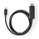 USB-C™ Adapter | USB 3.2 Gen 1 | USB-C™ Dugasz | HDMI™ Csatlakozó | 4K@60Hz | 2.00 m | Kerek | Nikkelezett | PVC | Fekete | Doboz