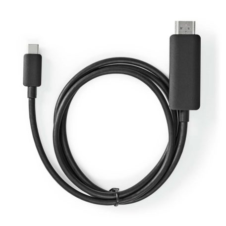 USB-C™ Adapter | USB 3.2 Gen 1 | USB-C™ Dugasz | HDMI™ Csatlakozó | 4K@60Hz | 2.00 m | Kerek | Nikkelezett | PVC | Fekete | Doboz