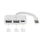 USB hub | 1x USB-C™ | 1x USB-C™ / 2x USB 2.0 A Female | 3-Port port(s) | USB-áramellátású