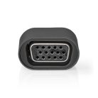 USB-C™ Adapter | USB 3.2 Gen 1 | USB-C™ Dugasz | VGA Aljzat | Full HD 1080p | Kerek | Nikkelezett | Fekete / Szürke | Doboz