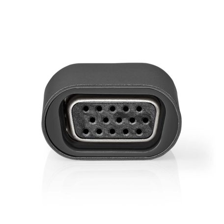 USB-C™ Adapter | USB 3.2 Gen 1 | USB-C™ Dugasz | VGA Aljzat | Full HD 1080p | Kerek | Nikkelezett | Fekete / Szürke | Doboz