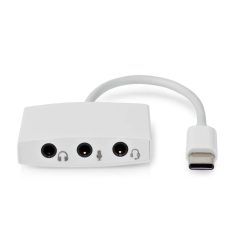   USB-C™ Adapter | USB 2.0 | USB-C™ Dugasz | 3.5 mm Aljzat | 0.10 m | Kerek | Nikkelezett | ABS/PVC | Fehér | Doboz