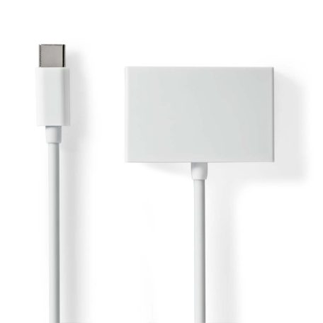 USB-C™ Adapter | USB 2.0 | USB-C™ Dugasz | 3.5 mm Aljzat | 0.10 m | Kerek | Nikkelezett | ABS/PVC | Fehér | Doboz