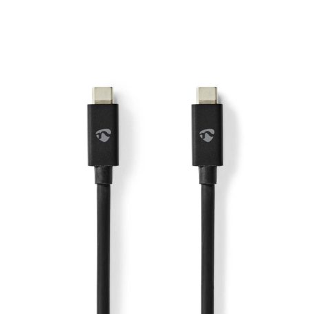 USB kábel | USB 4.0 Gen 3x2 | USB-C™ Dugasz | USB-C™ Dugasz | 240 W | 8K@60Hz | 40 Gbps | Nikkelezett | 1.00 m | Kerek | PVC | Fekete | Doboz
