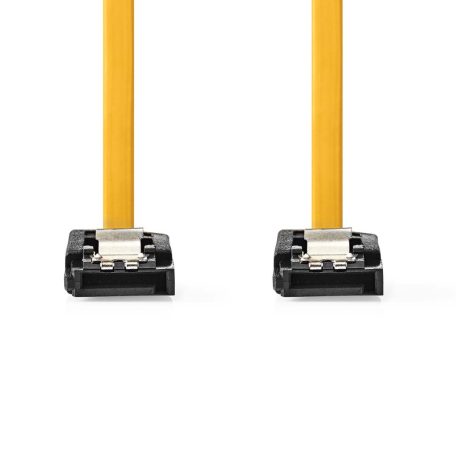 SATA kábel | 6 Gbps | SATA 7-Tűs Aljzat | SATA 7-Tűs Aljzat | Nikkelezett | 0.50 m | Lapos | PVC | Sárga | Doboz