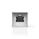 Hálózati csatlakozó | CAT5e / CAT6 | Árnyékolt | RJ45 Aljzat | RJ45 Aljzat | Egyenes | Fém | Doboz